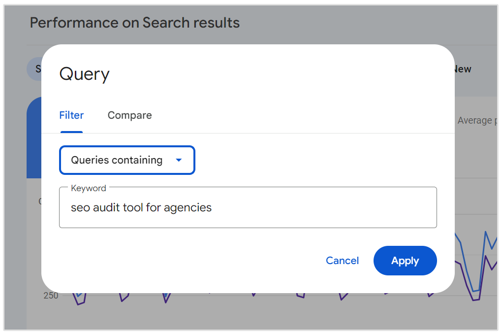 query toevoegen aan gsc tracking